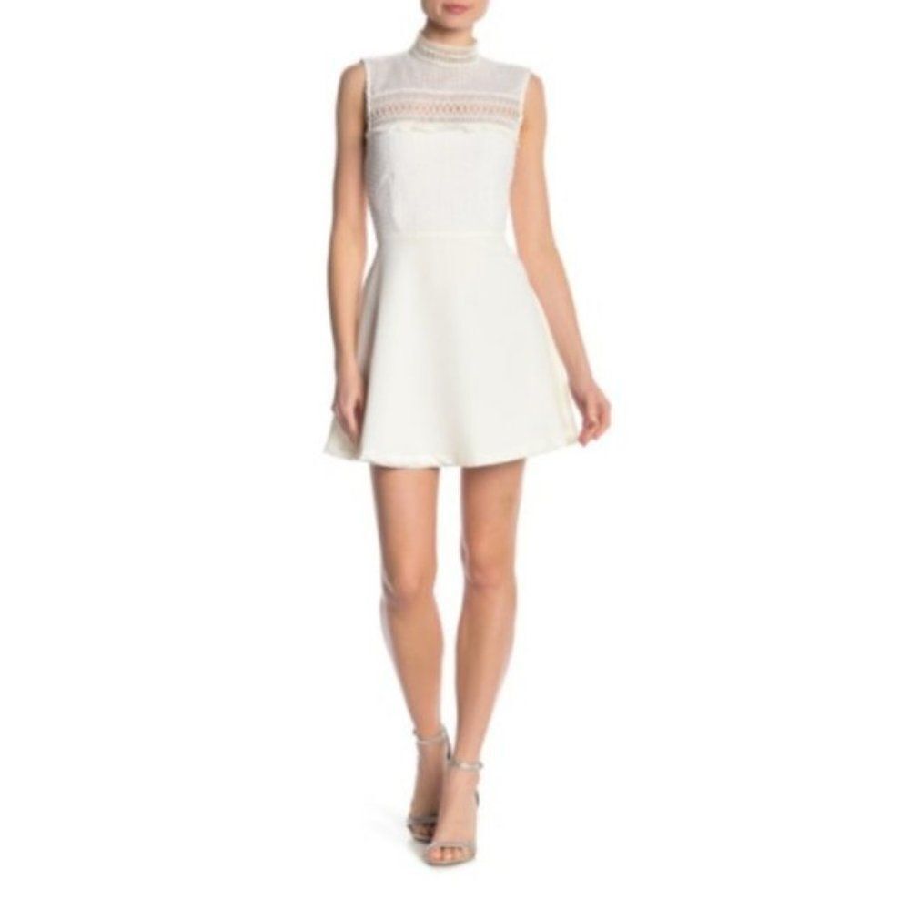 ONE ONE SIX Lace Yoke Fit & Flare Dress